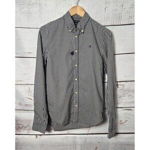 Scotch & Soda Apparel Co. Mens Shirt Size Small Black White Plaid Button Down